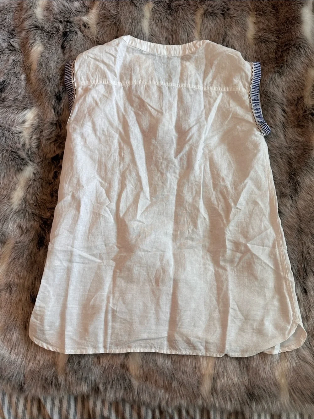 J. Crew Cap Sleeve Embroidered Linen Top Size 00‎